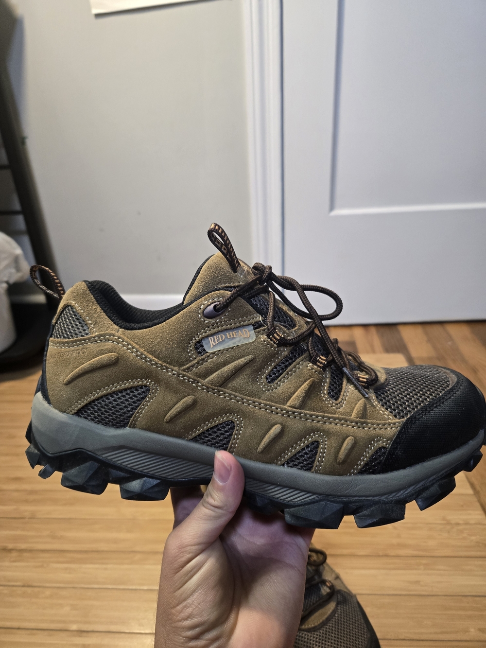 Red Head Brown Hiking Shoe